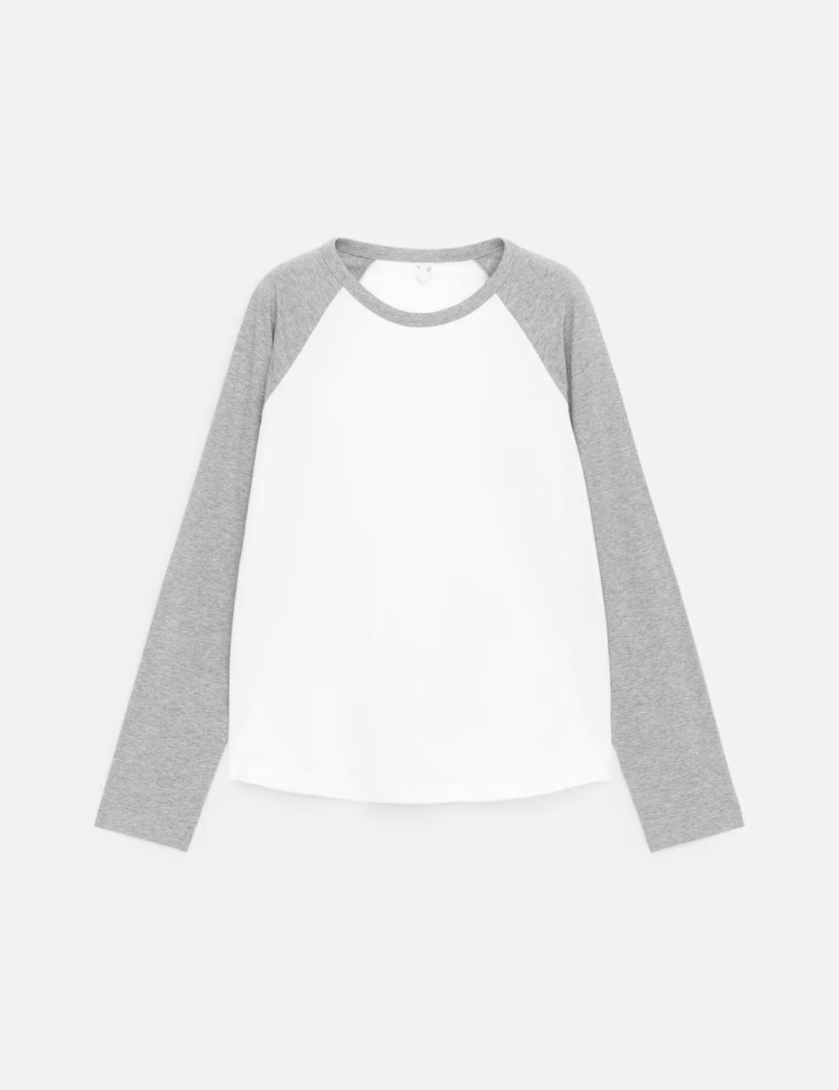 White long sleeve top with grey sleeves