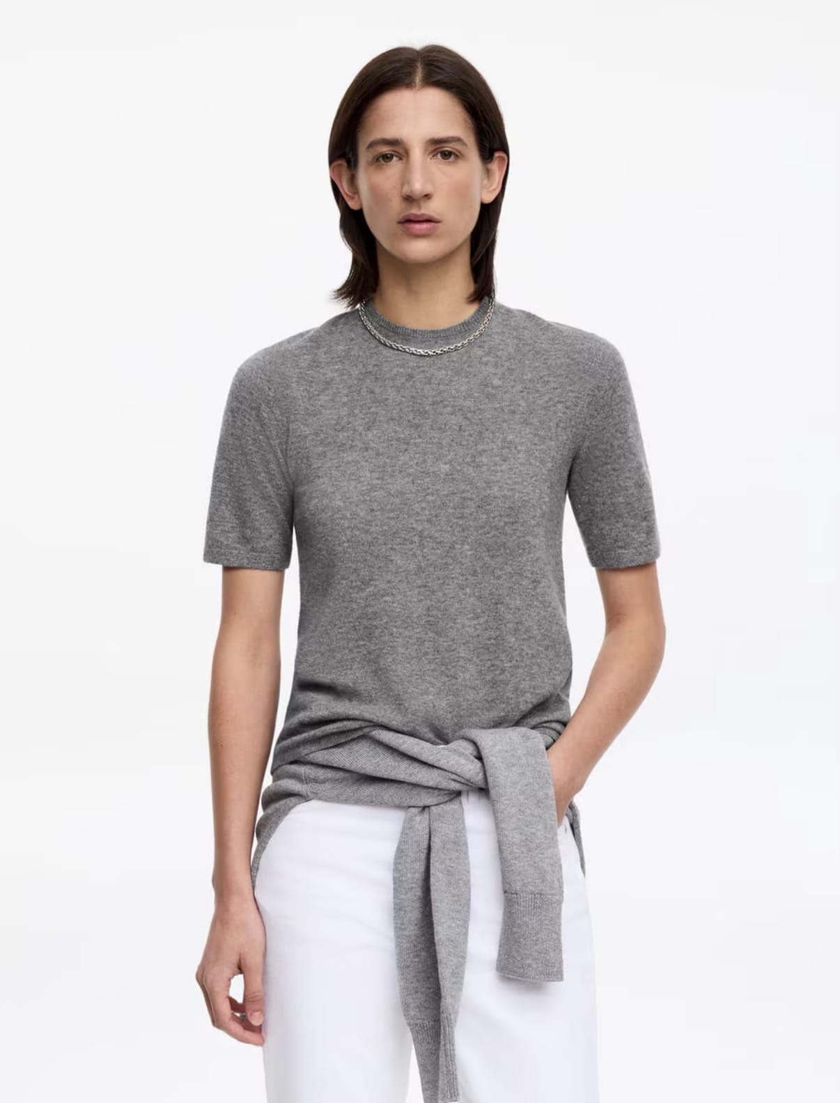 Dark grey short sleeve top