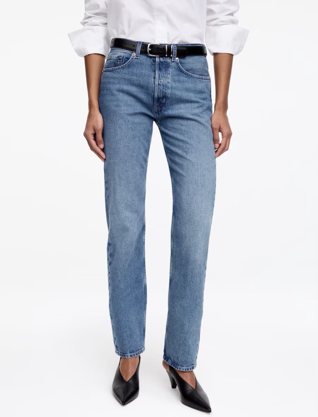 Blue straight leg jeans