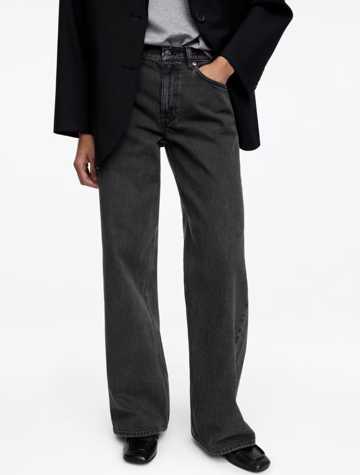 Grey loose wide jeans