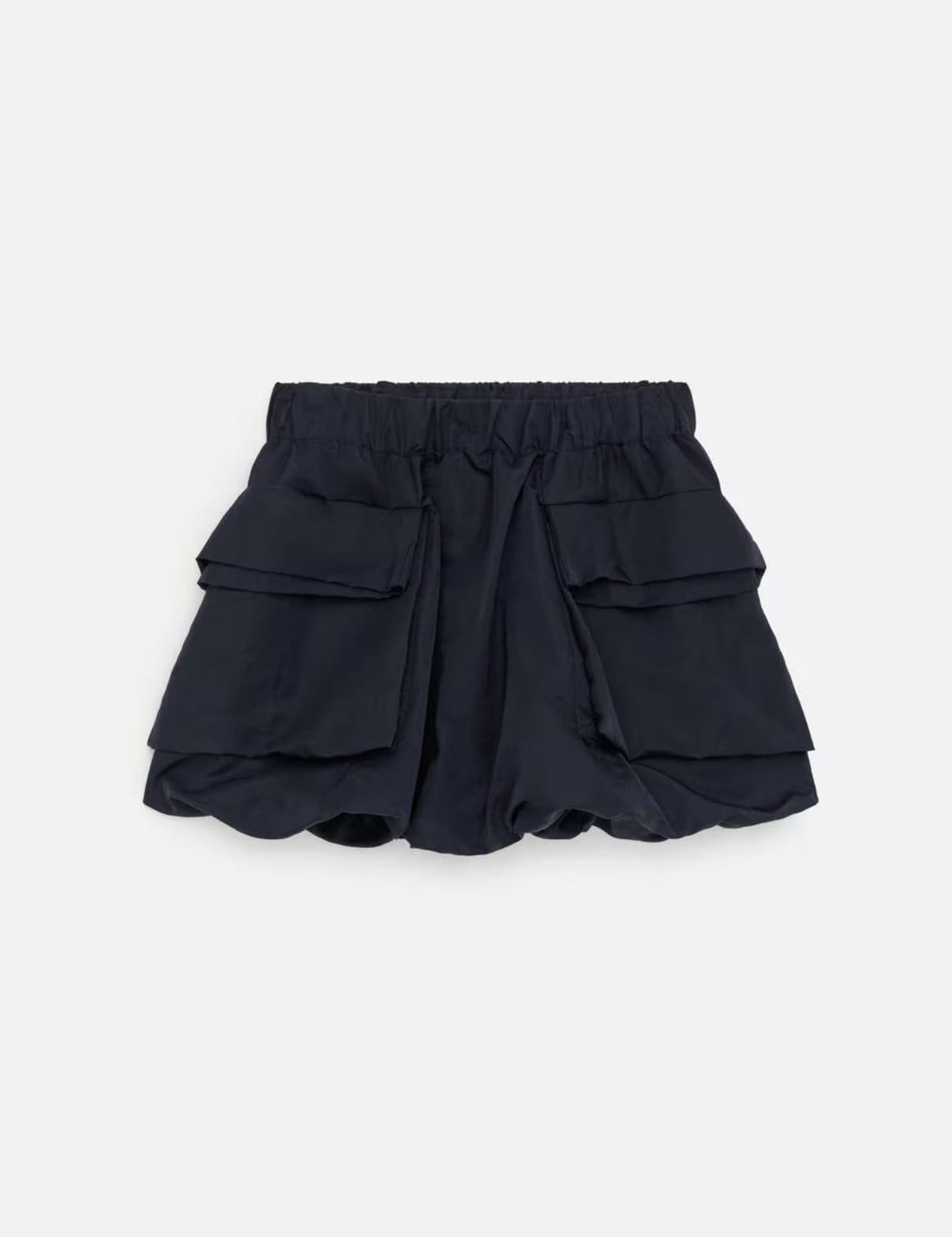 Black ruffle mini skirt